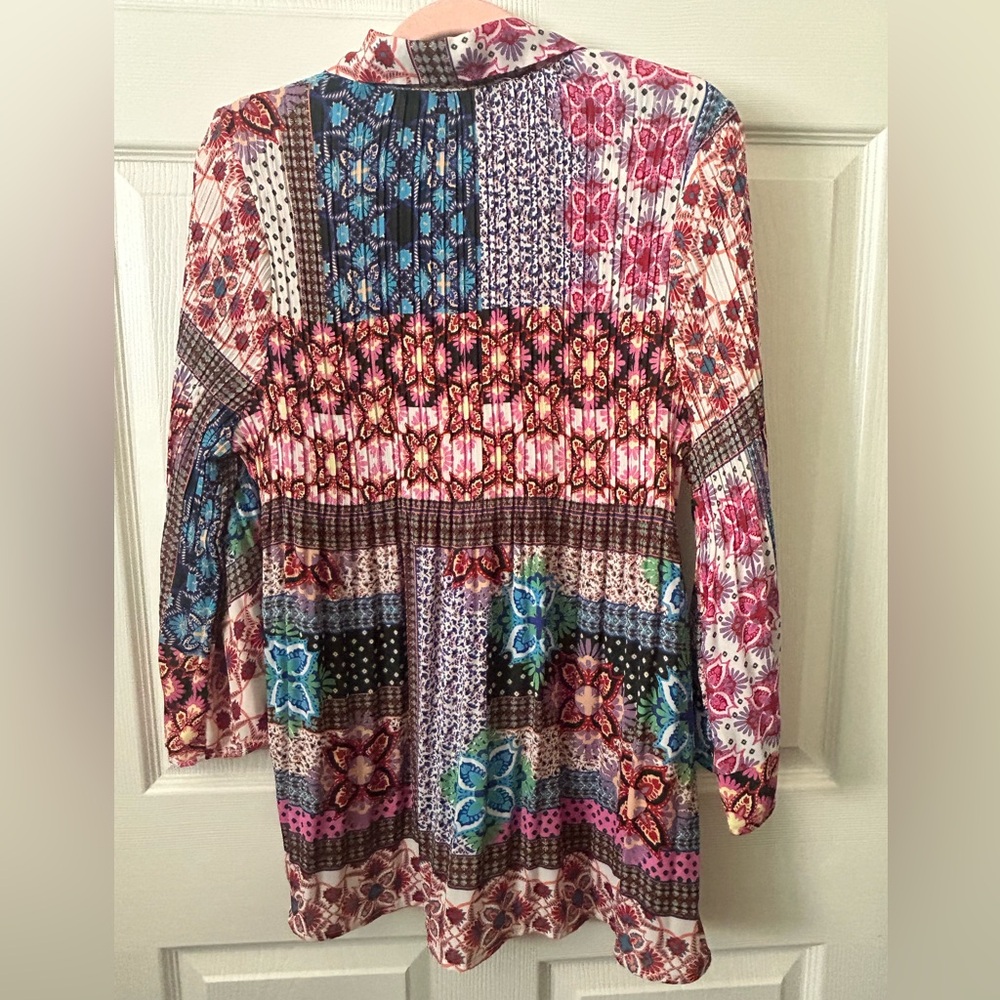 Sunny Leigh Multi-Color Patchwork Button-Down Shi… - image 5